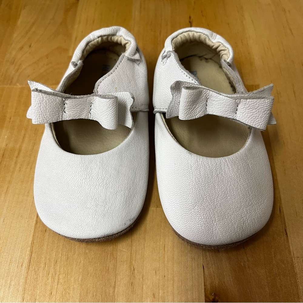 Robeez Sophia First Kicks Leather Bow Mary Jane Ballet Shoes